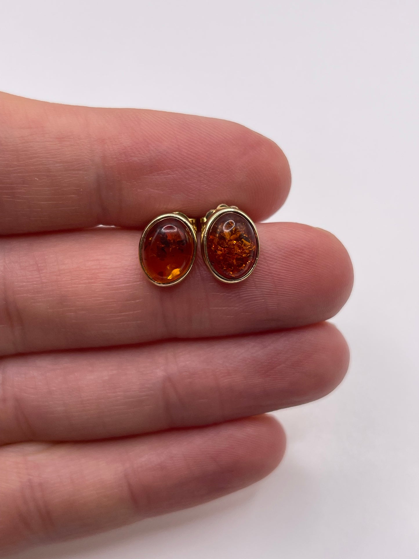 9ct gold amber earrings
