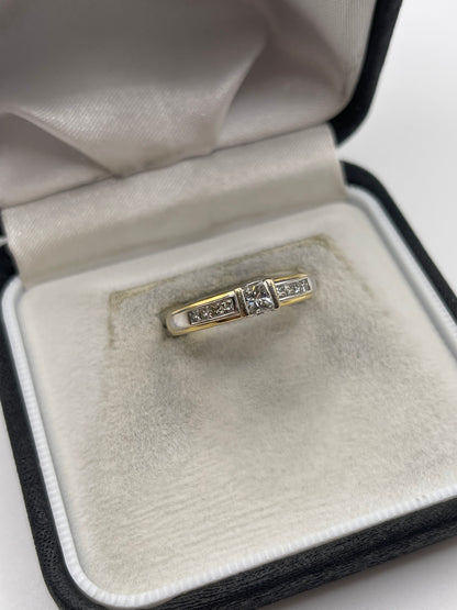 18ct two tone diamond ring