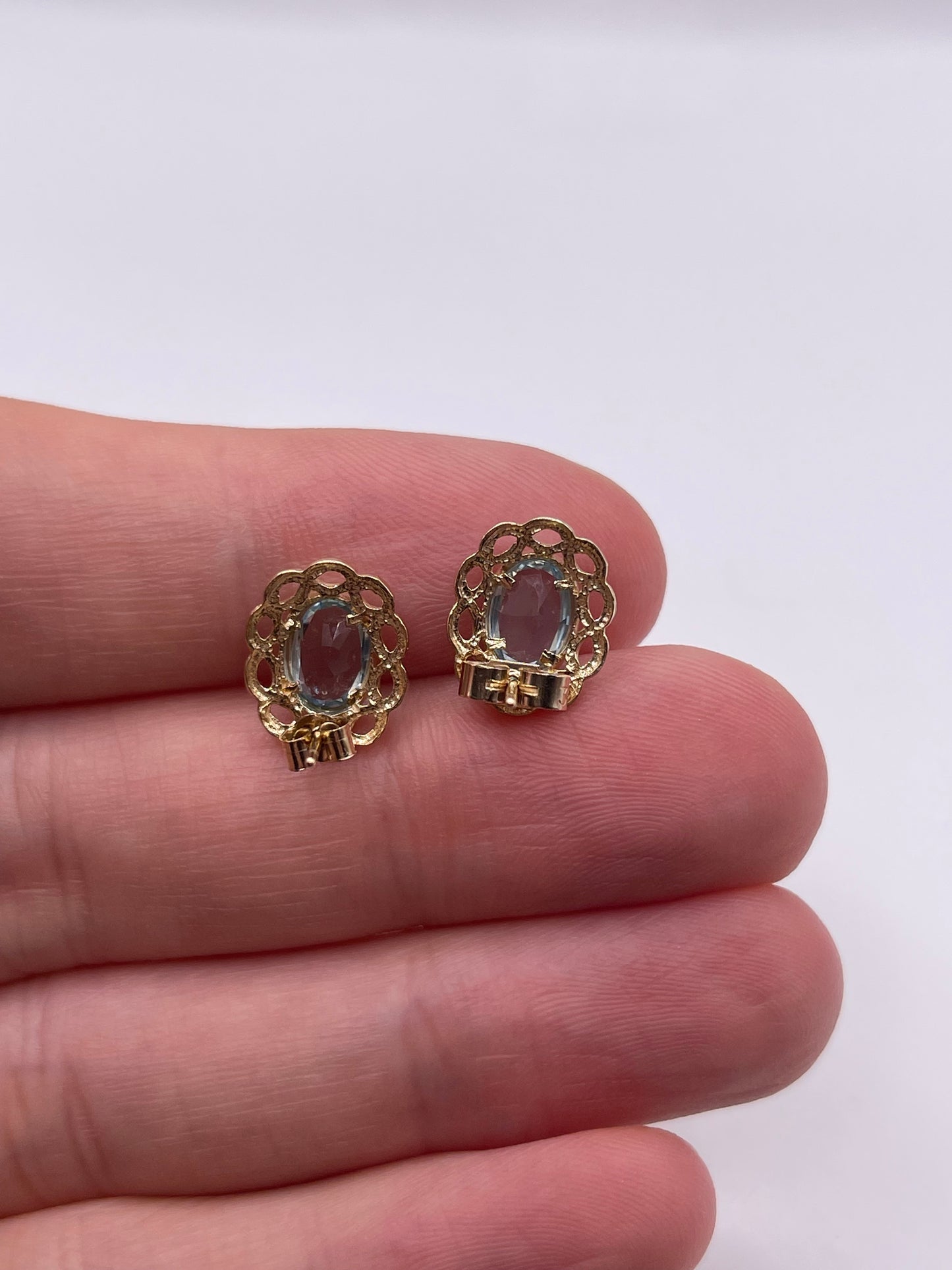 9ct gold blue topaz earrings