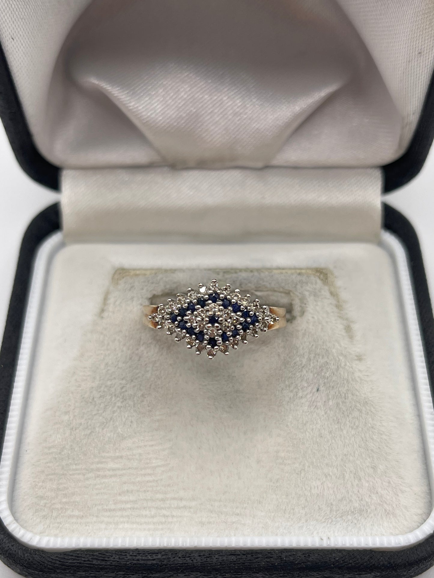 9ct gold sapphire and diamond ring
