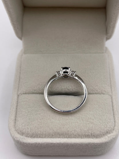9ct white gold sapphire and diamond ring
