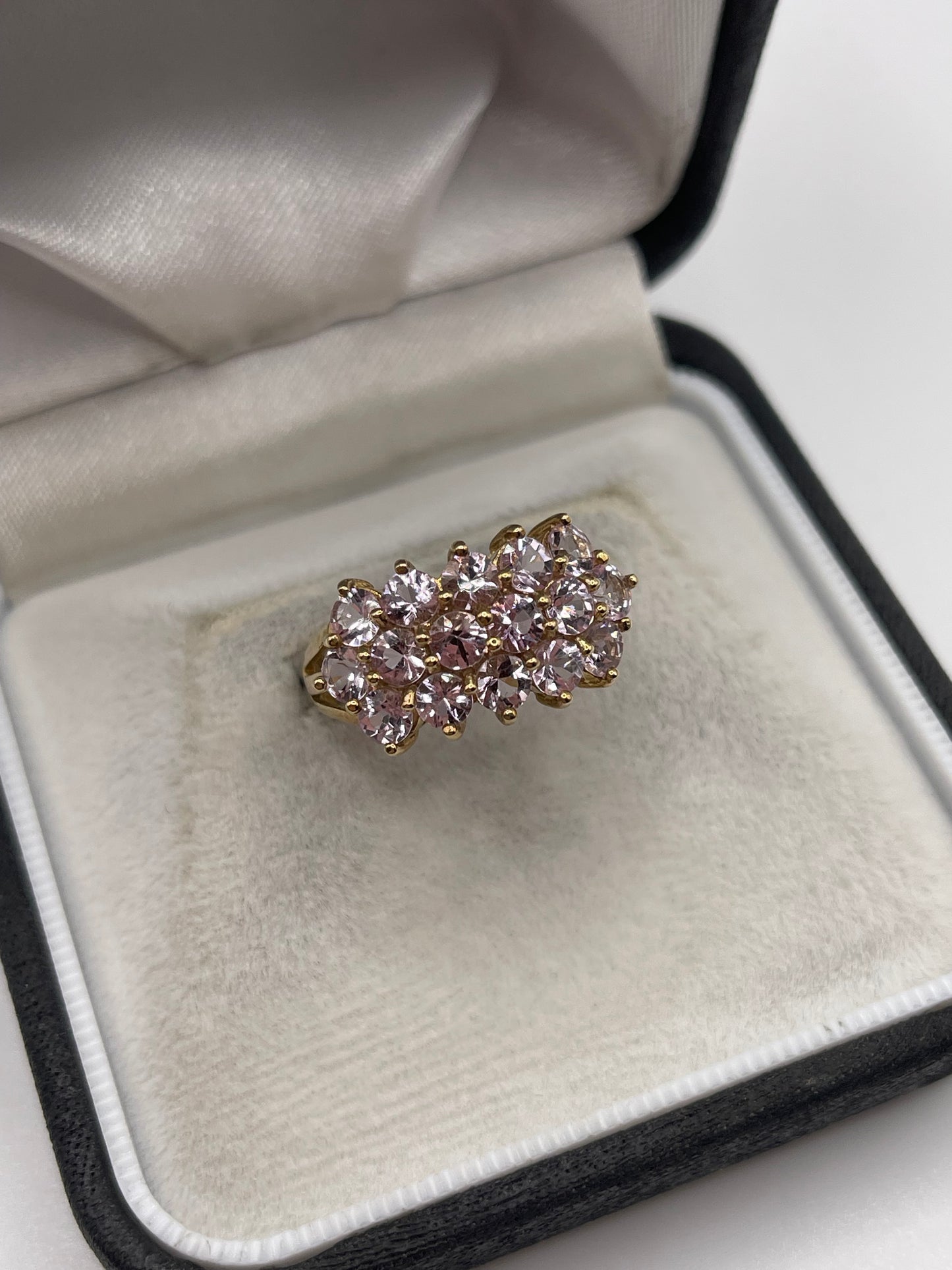 9ct gold morganite cluster ring