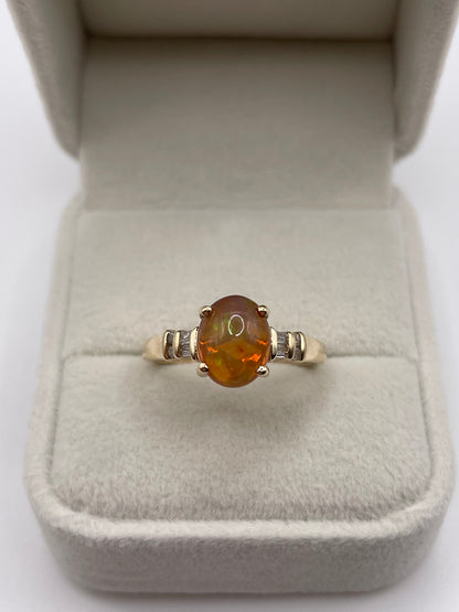 9ct gold opal and diamond ring