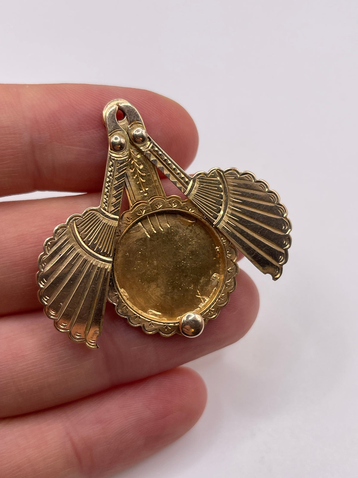 Antique 9ct rose gold locket pendant