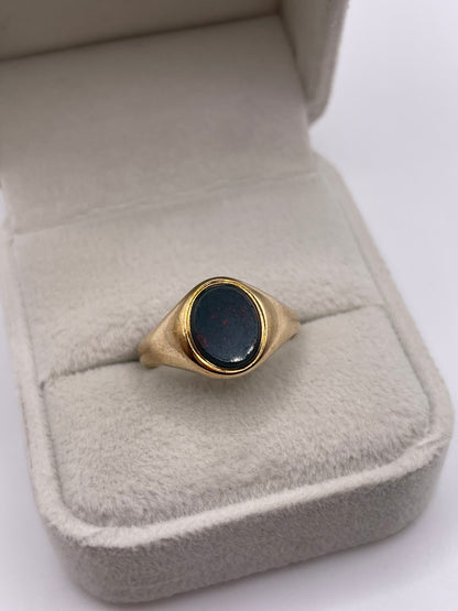 9ct gold bloodstone signet ring