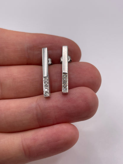 9ct white gold diamond earrings