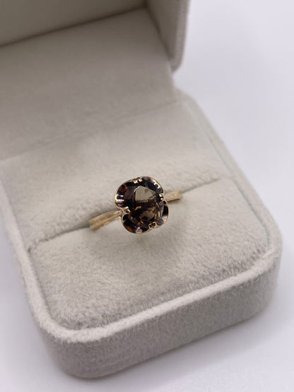 9ct gold Smokey quartz ring