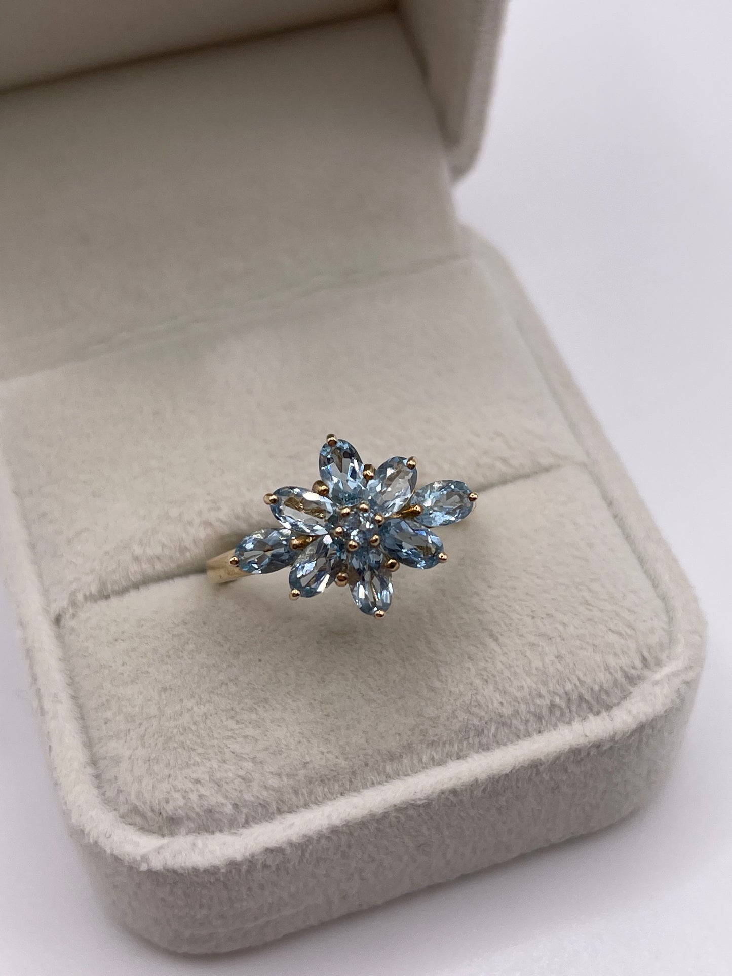9ct gold topaz cluster ring
