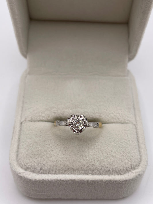 18ct gold platinum diamond ring