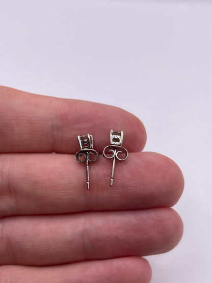 9ct white gold diamond earrings
