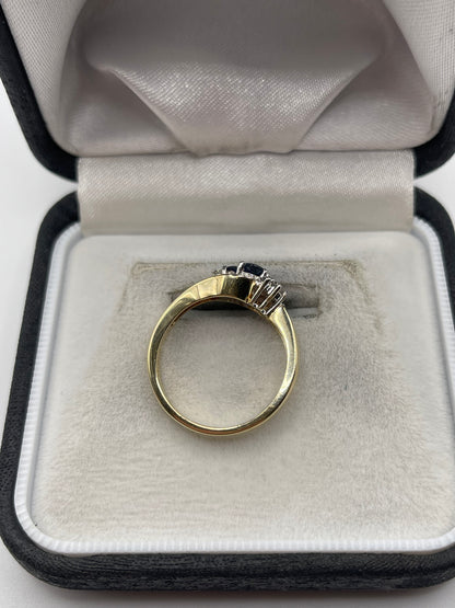 9ct gold sapphire and diamond ring