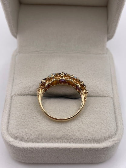 9ct gold amethyst and opal ring