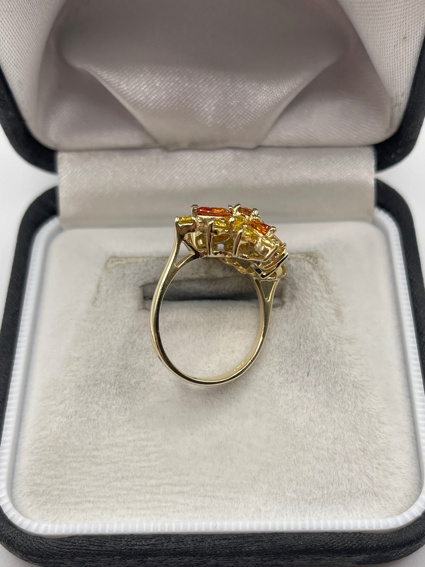 9ct gold citrine cluster ring