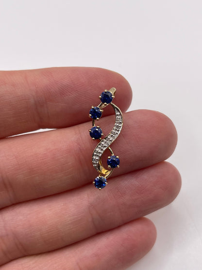 9ct gold kyanite and diamond pendant