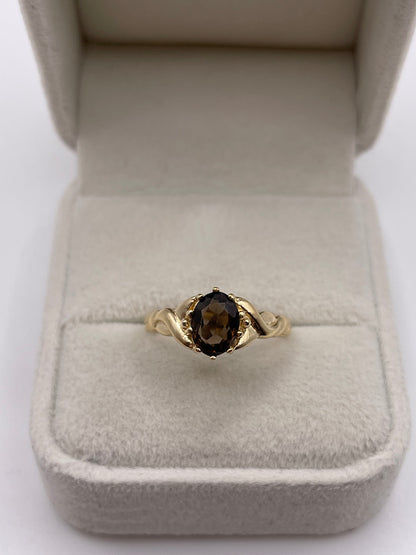 9ct gold Smokey quartz ring