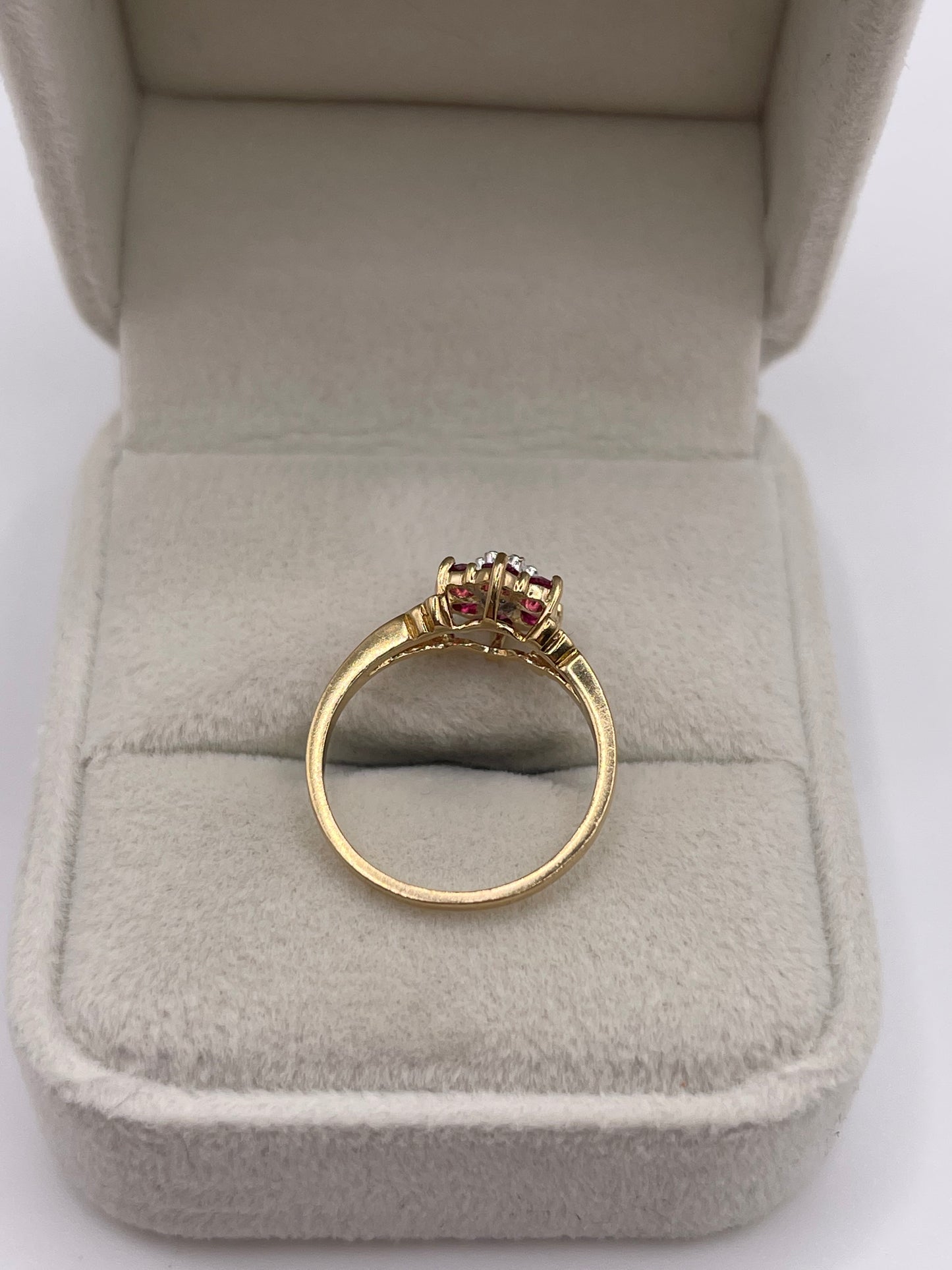 9ct gold ruby and diamond ring