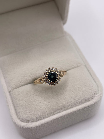 9ct gold sapphire and diamond ring