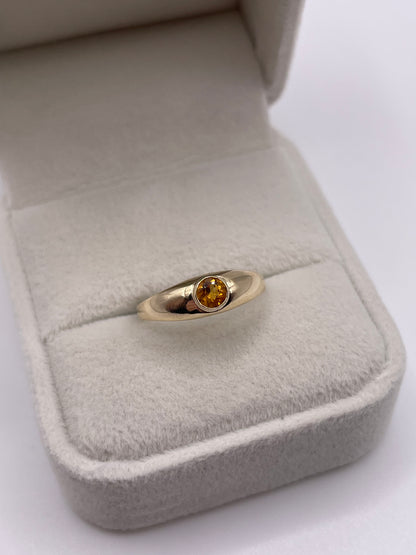 9ct gold citrine gypsy ring