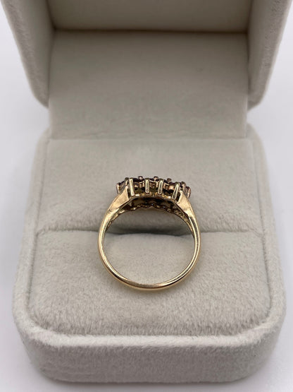9ct gold ruby cluster ring