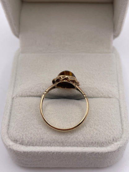 9ct gold tigers eye ring
