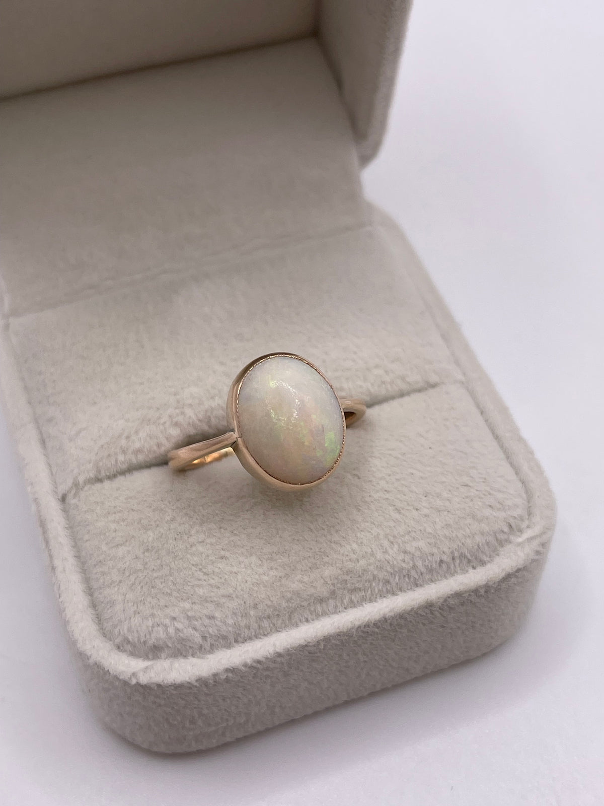 9ct rose gold opal ring