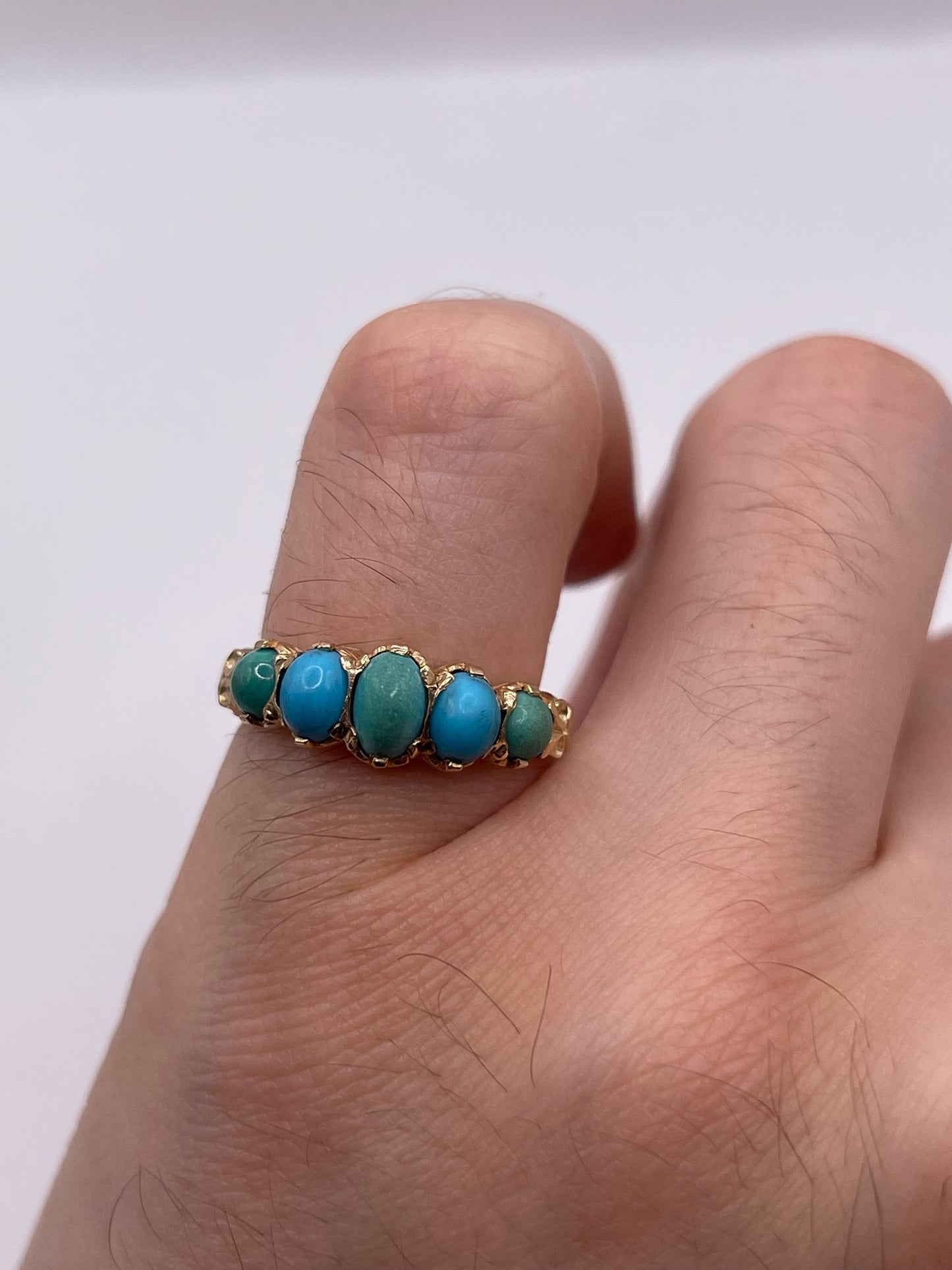 9ct gold turquoise ring