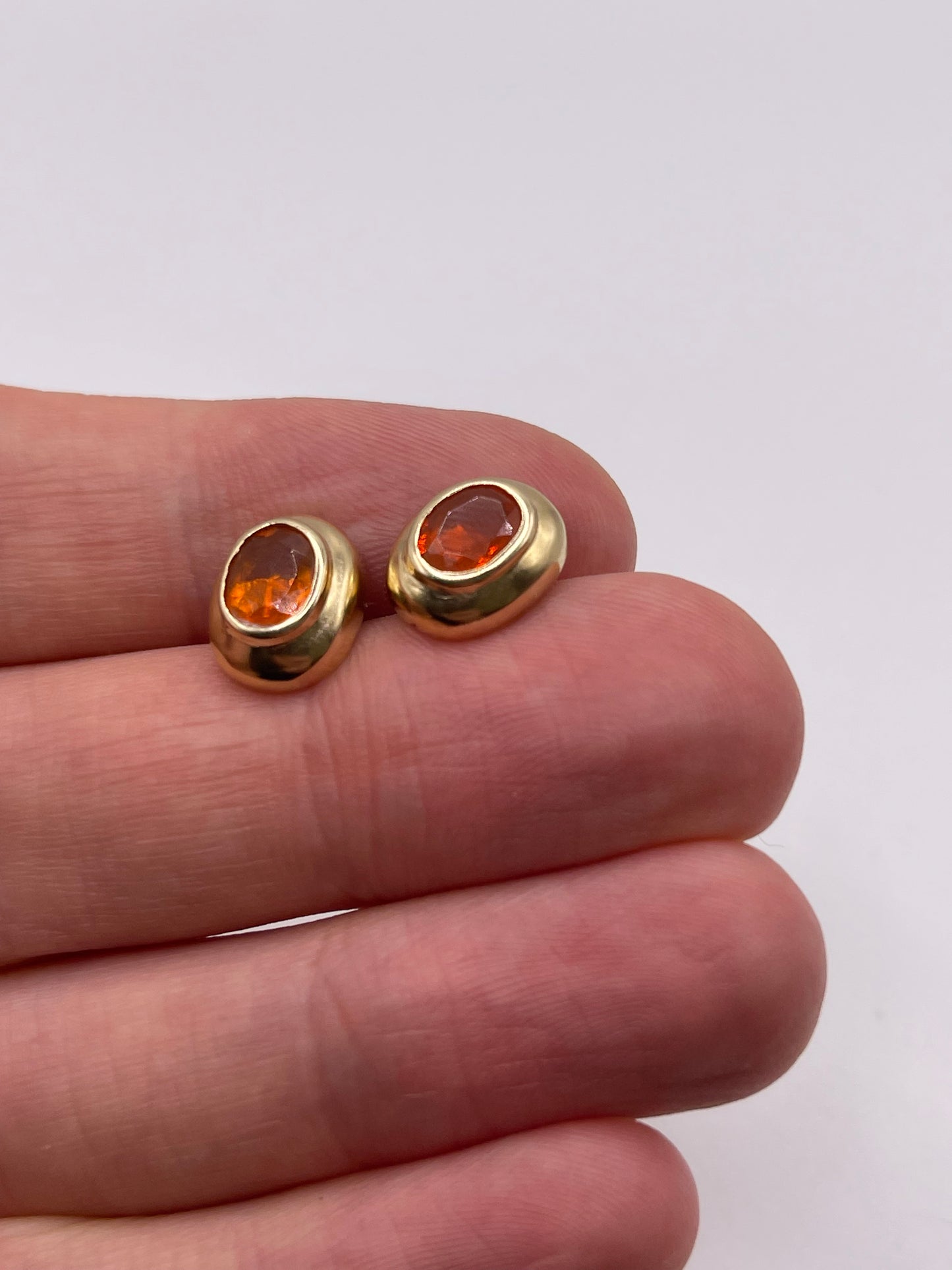 9ct gold fire opal earrings