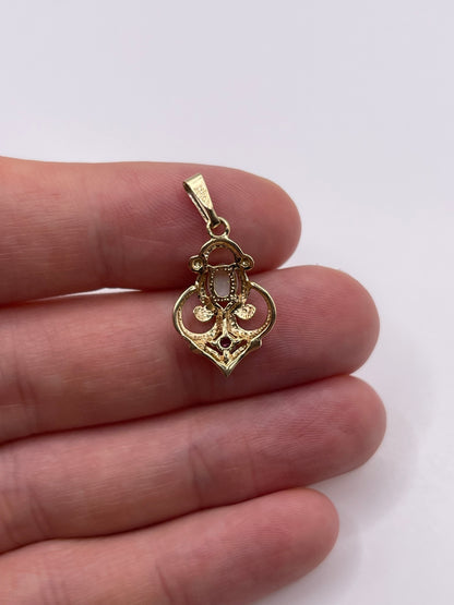 9ct gold opal and ruby pendant