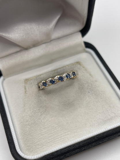 9ct gold sapphire and diamond ring