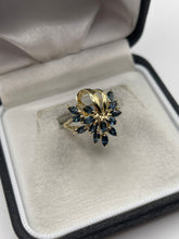 Load image into Gallery viewer, 9ct gold sapphire cluster ring
