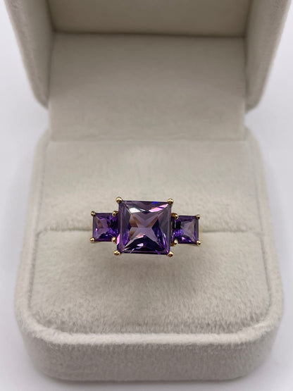 9ct gold amethyst ring