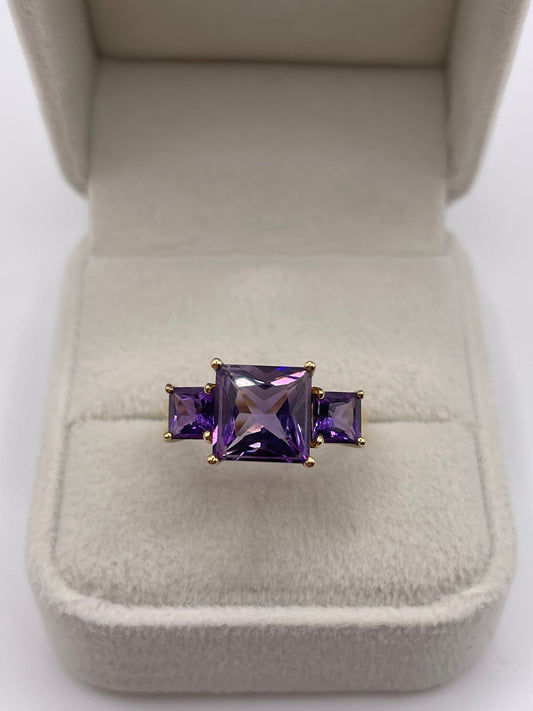 9ct gold amethyst ring
