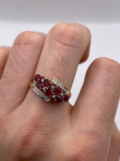 9ct gold ruby and diamond ring