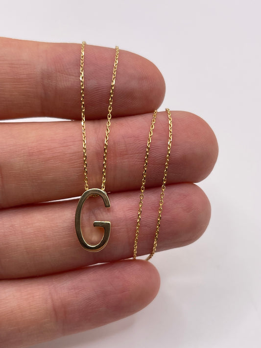 9ct gold initial G necklace
