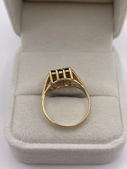9ct gold sapphire cluster ring