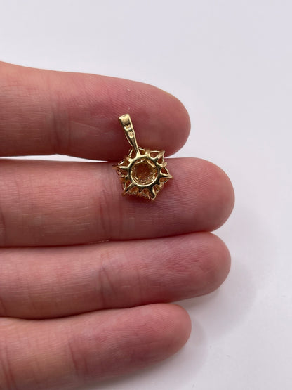 9ct gold citrine cluster pendant