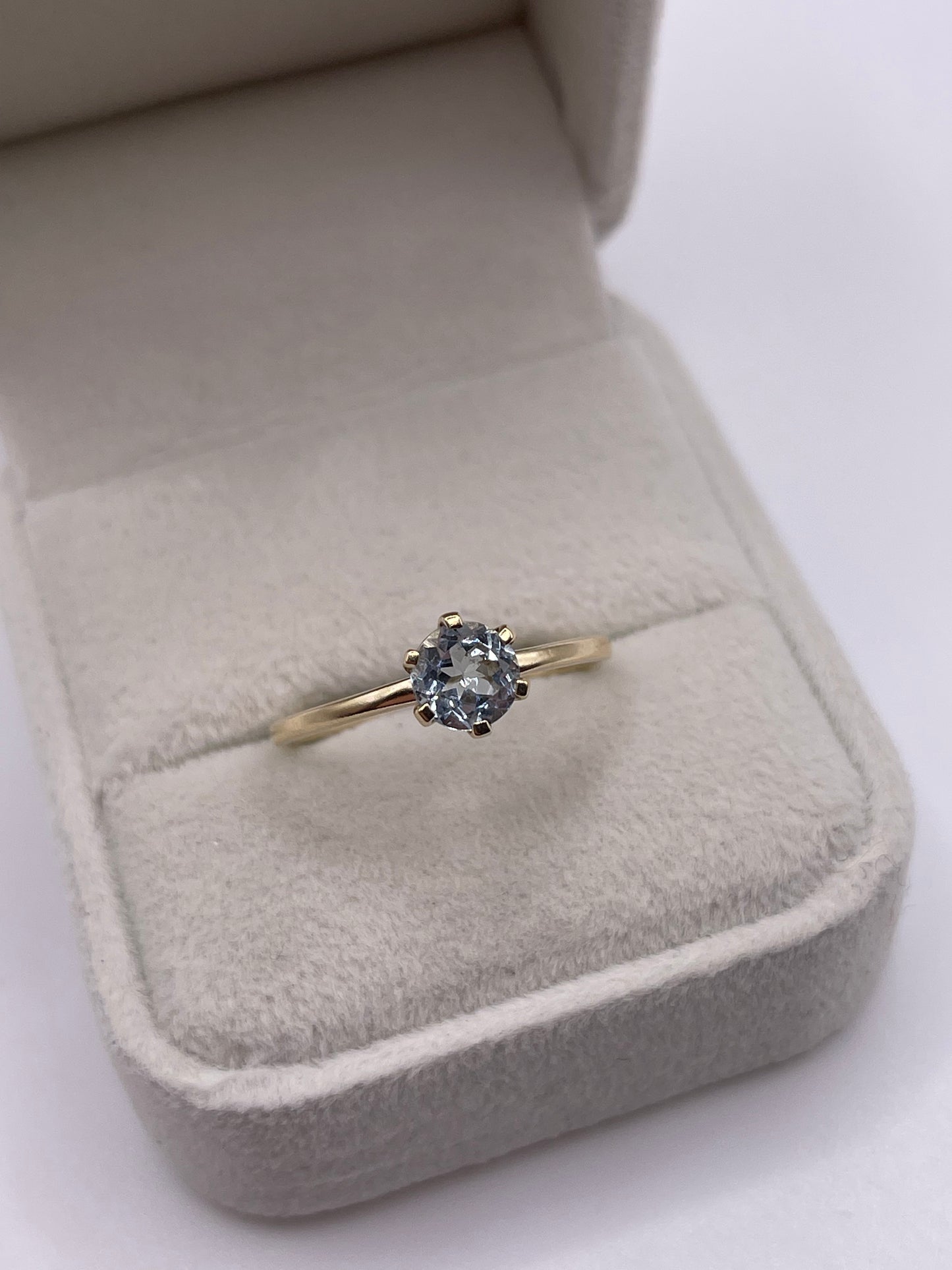 9ct gold blue topaz ring