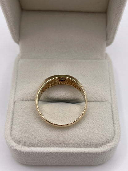 9ct gold diamond signet ring