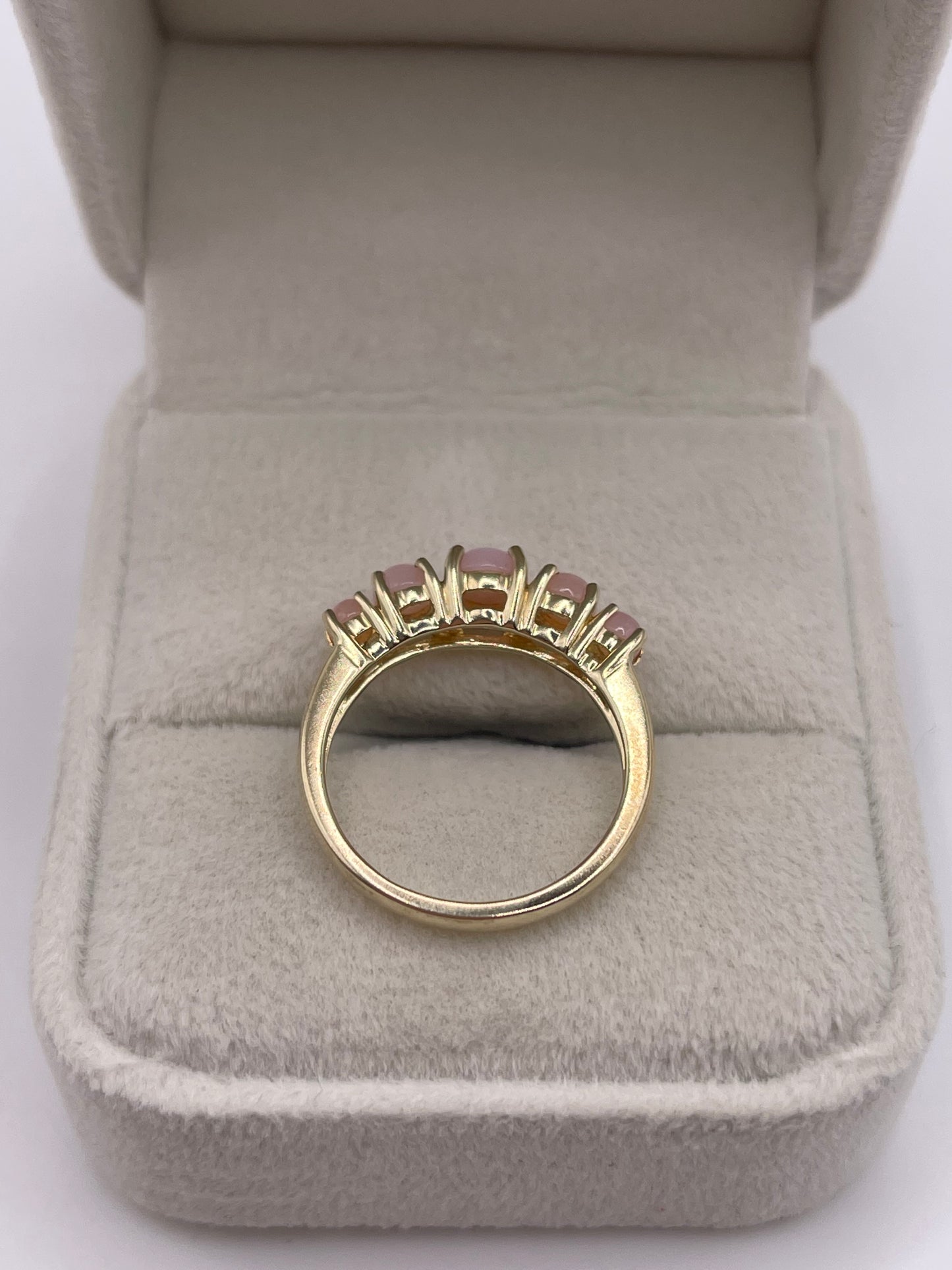 9ct gold pink opal ring
