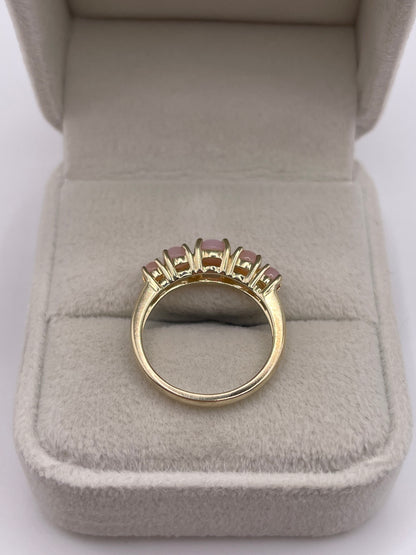 9ct gold pink opal ring