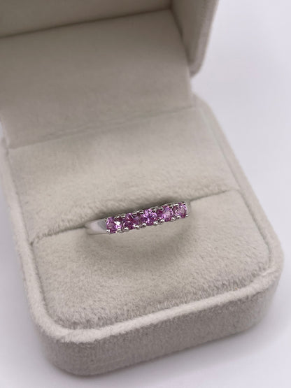 9ct white gold pink sapphire ring
