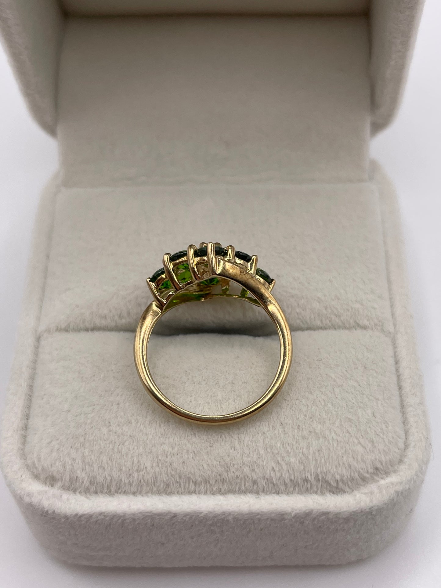 9ct gold diopside cluster ring
