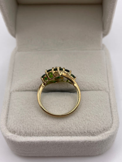 9ct gold diopside cluster ring