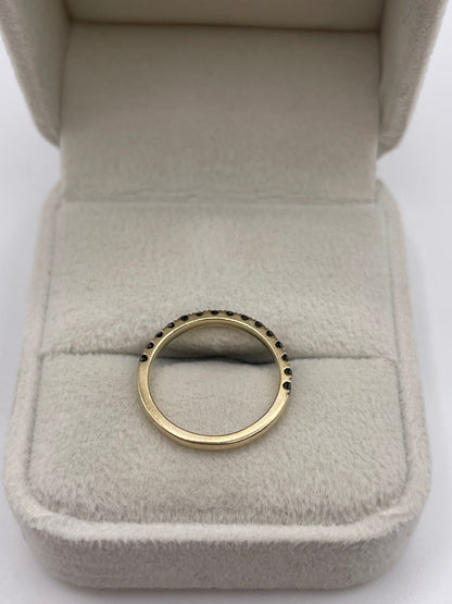 9ct gold black diamond ring