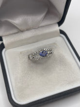 Load image into Gallery viewer, 18ct white gold tanzanite and diamond ring

