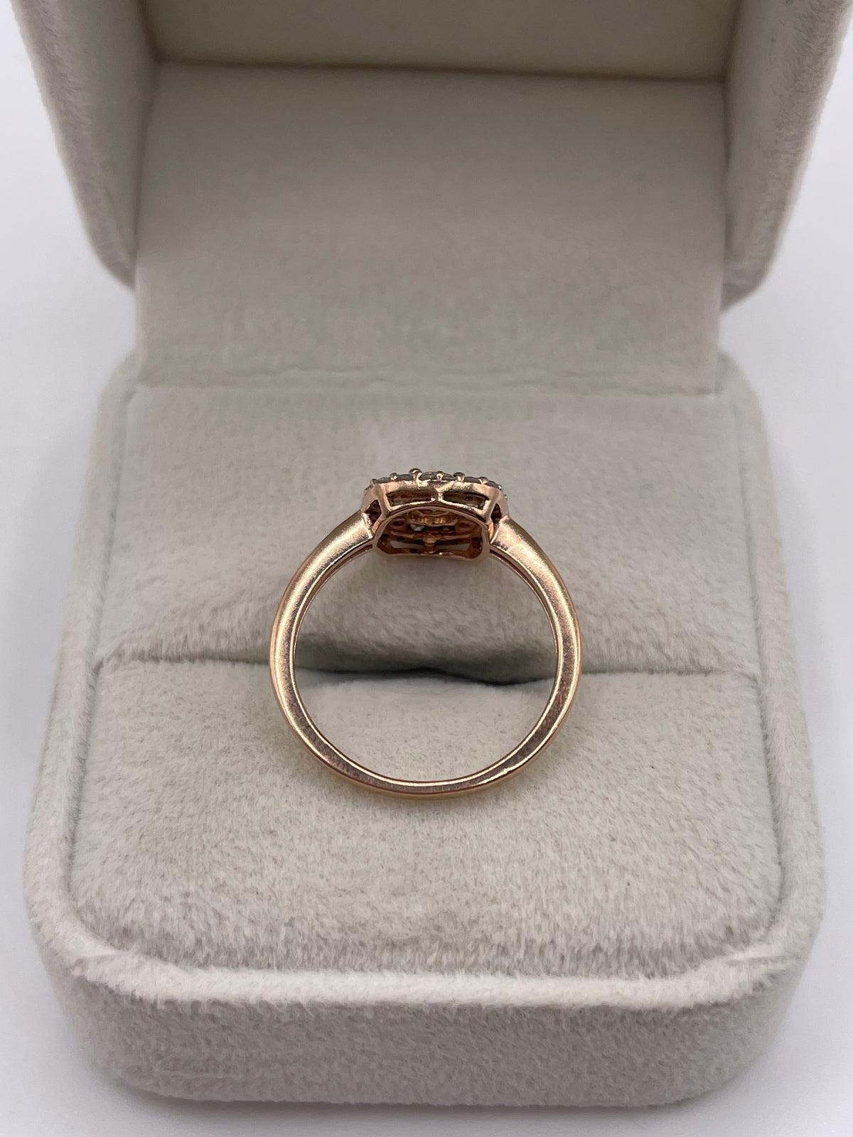 9ct rose gold diamond cluster ring