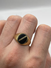 Load image into Gallery viewer, 9ct gold onyx signet ring
