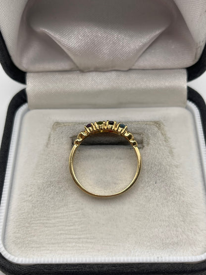 14ct gold multi gemstone ring