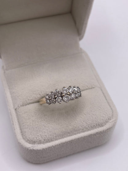9ct gold diamond cluster ring