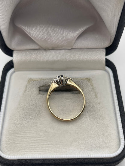 9ct gold sapphire and diamond ring